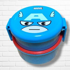Marvel Captain America Two Tiered Stacking Round Lunch Box